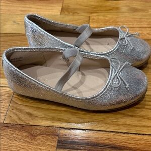 Silver Kids Ballet Flats